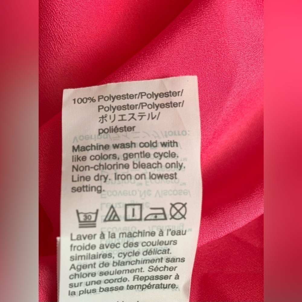 NWT, J. Crew Faux Wrap, Knee Length Dress in Fuchsia w/ Floral Pattern, Size 4 - Picture 11 of 12